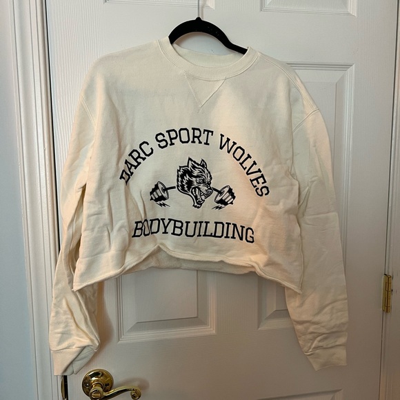 Darc Sport White Cropped Crew Sweatshirt - Picture 1 of 3